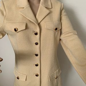 St John Santana Buttercream 5 Button Jacket Sz 8